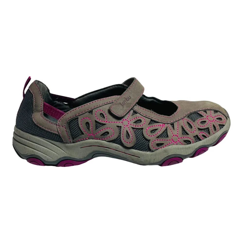 🍀 JAMBU Purple Lindsey Hypergrip Suede Mary Jane Trail Flats Women’s Size 6.5